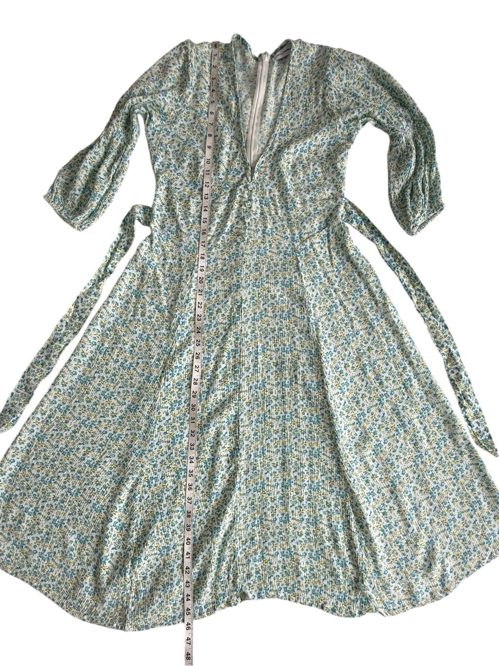 Faithfull The Brand Maud Midi Dress Tilde Floral Print Blue White Rayon Size 6 M - Picture 16 of 16